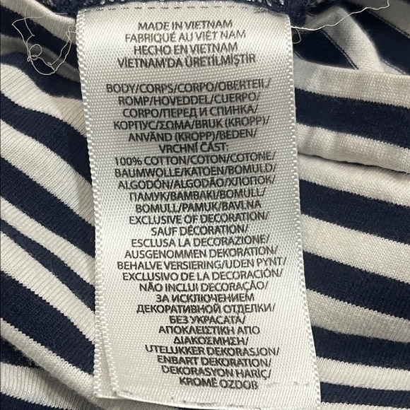 Preowned Ralph Lauren Custom Slim Fit TShirt Size Medium  Blue Striped Logo Polo - Picture 6 of 11